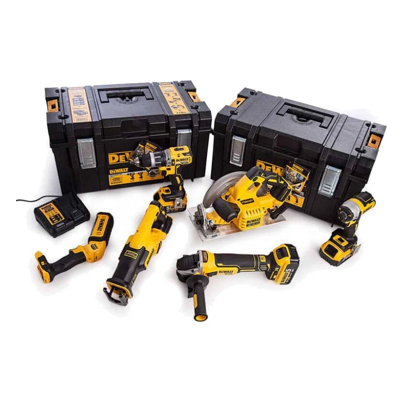 Набір електроіструментів DeWALT 6 од., 3*5Ah, 2 кейси TOUGH SYSTEM (DCK623P3) — фото 5