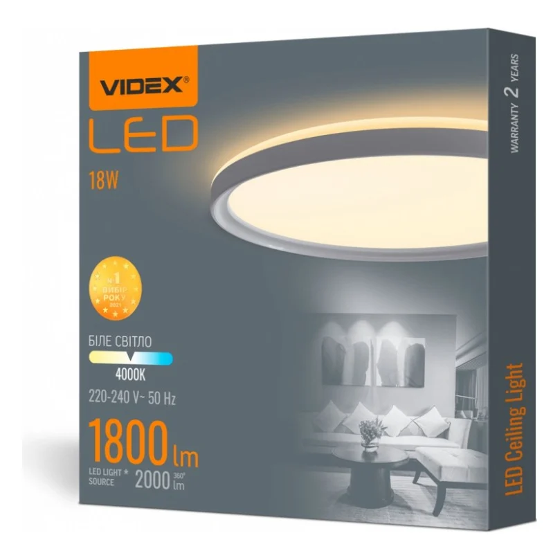 Світильник Videx з декоративною підсвіткою 18W 4000K Білий (VL-DL3R-184W) — фото 5