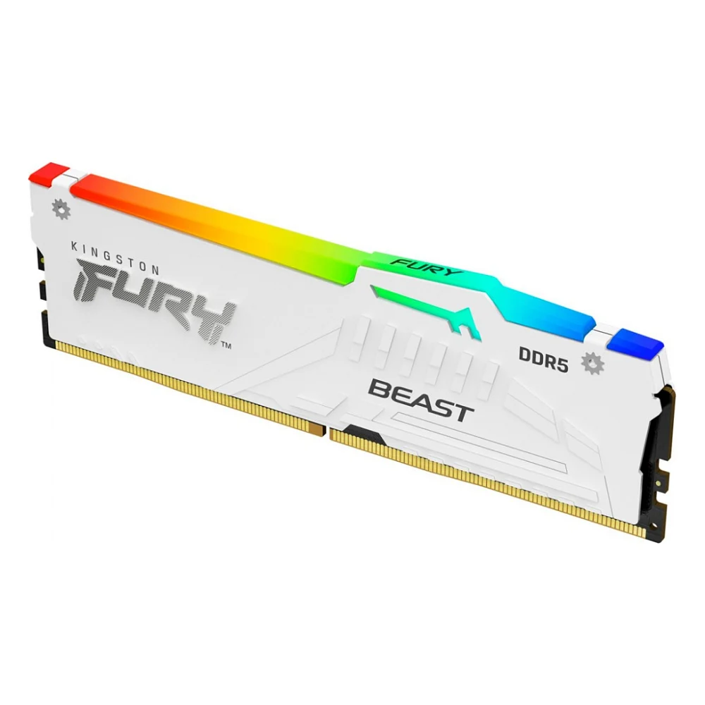 Модуль пам'яті для комп'ютера DDR5 16GB 5200 MHz FURY Beast White RGB Kingston Fury (ex.HyperX) (KF552C40BWA-16) — фото 2