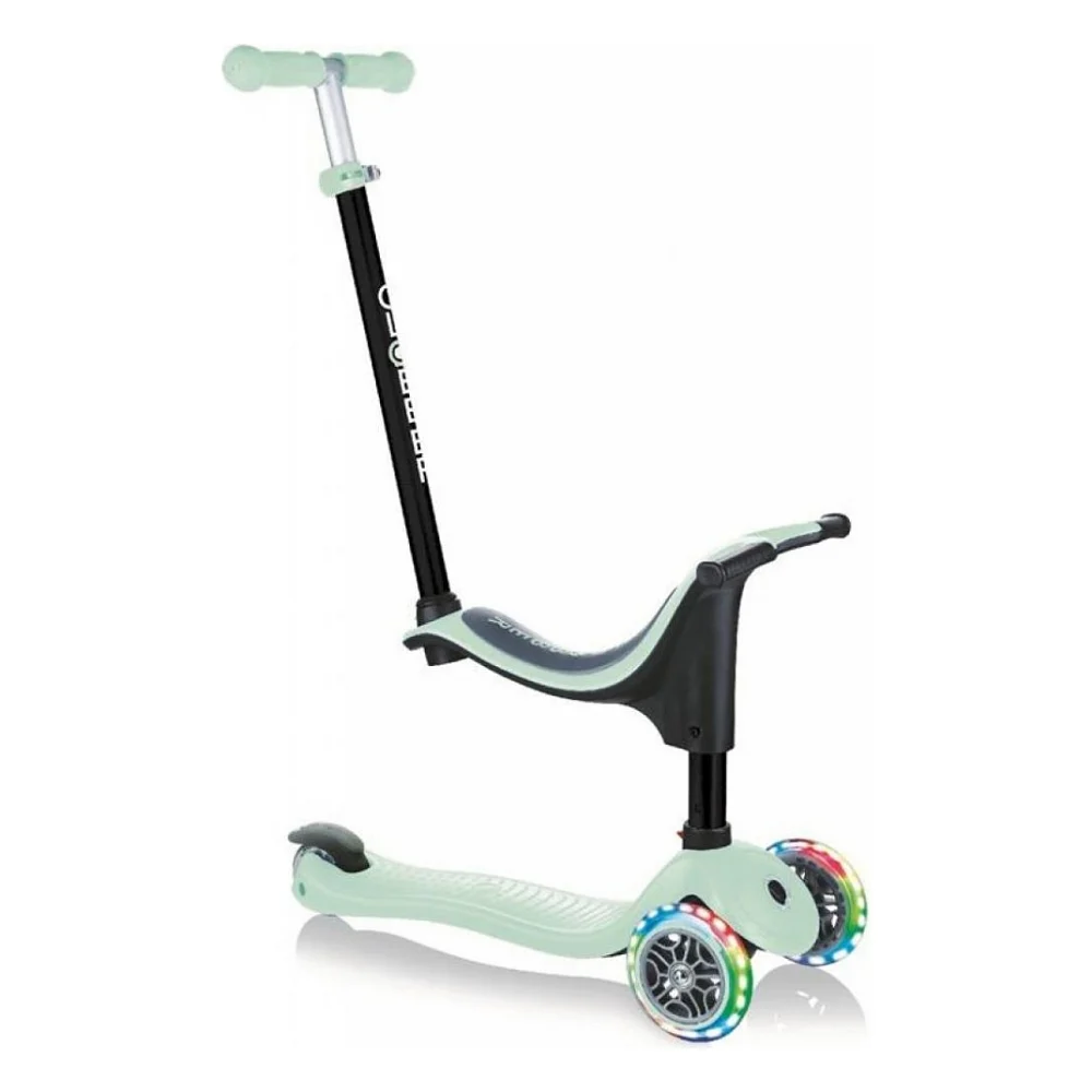 Самокат Globber GO UP SPORTY пастельно-зелений з підсвічуванням (452-206-3)