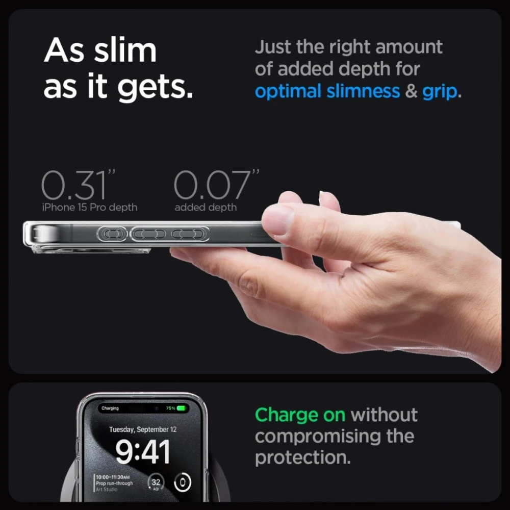 Чохол до мобільного телефона Spigen Apple iPhone 15 Pro Ultra Hybrid MagFit Graphite (ACS06716) — фото 8
