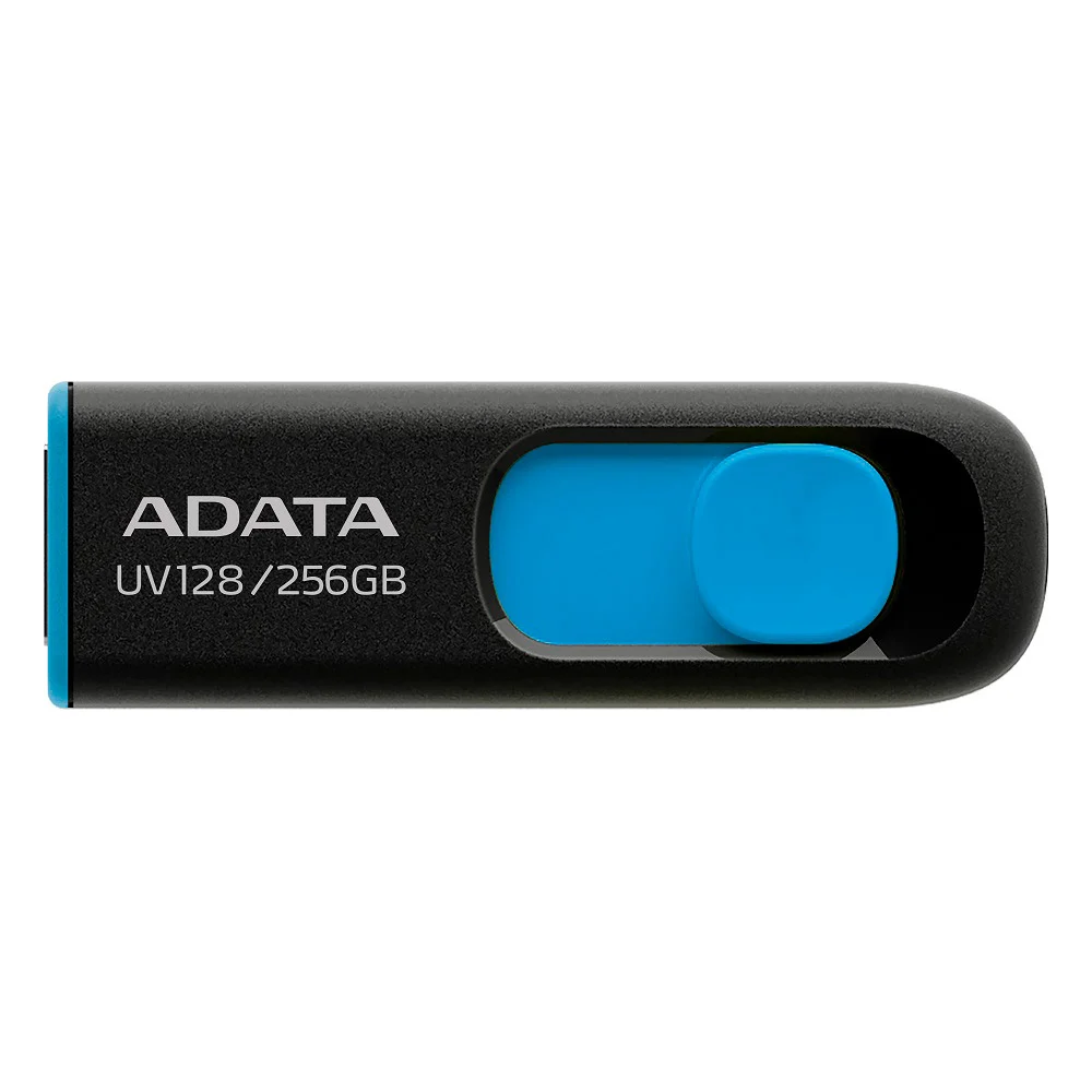 USB флеш накопичувач ADATA 256GB UV128 Black/Blue USB 3.2 (AUV128-256G-RBE)
