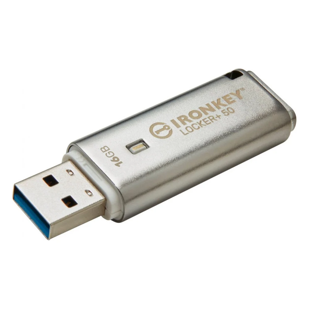 USB флеш накопичувач Kingston 16GB IronKey Locker Plus 50 AES Encrypted USB 3.2 (IKLP50/16GB)