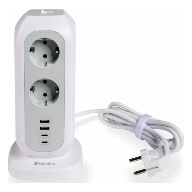 Мережевий фільтр живлення Verbatim 11 розеток, 2 x USB-C та 2 x USB-A (49547)