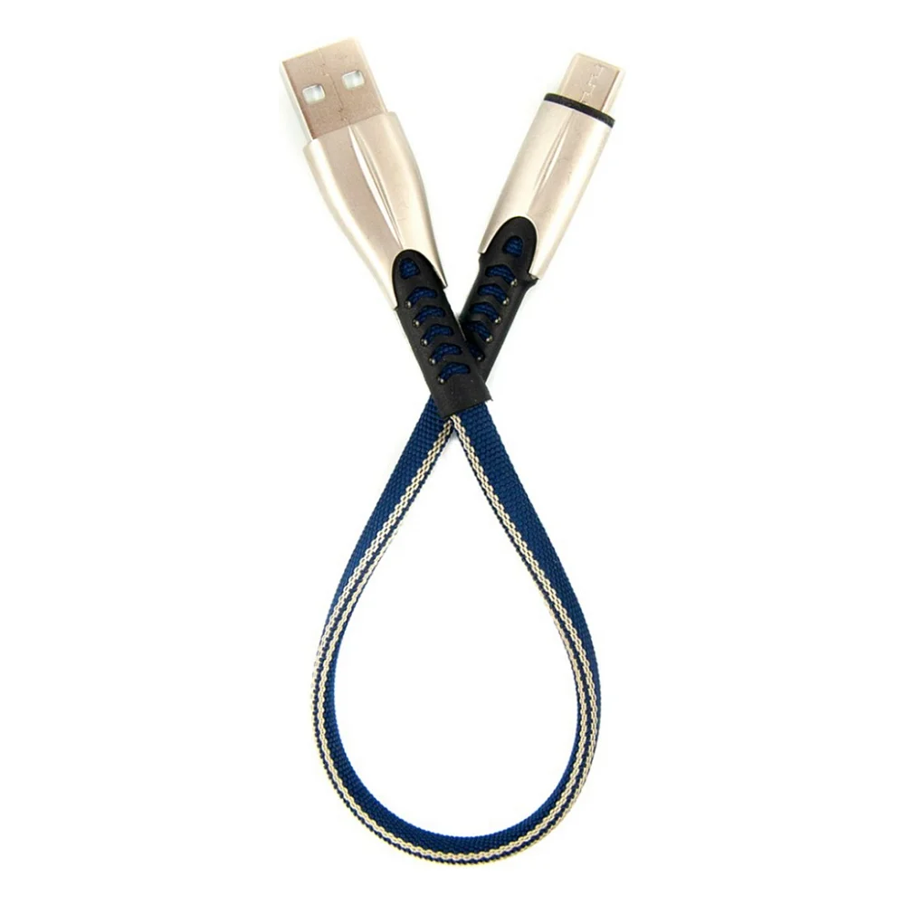 Кабель USB 2.0 AM to Type-C 0.25m blue Dengos (PLS-TC-SHRT-PLSK-BLUE)