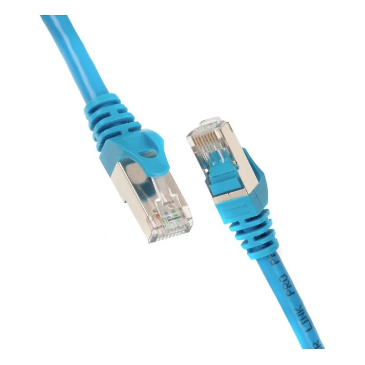 Патч-корд 0.50м S/FTP Cat 6 CU PVC 26AWG 7/0.16 blue 2E (2E-PC6SFTPCOP-050BL)