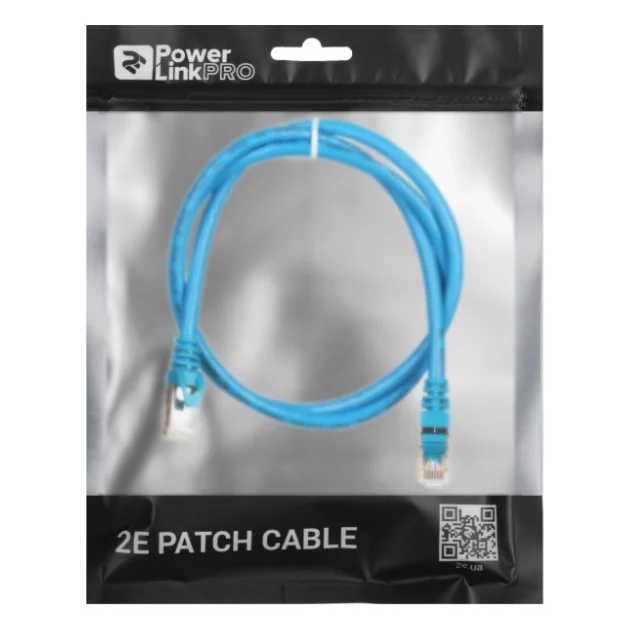 Патч-корд 1м S/FTP Cat 6 CU PVC 26AWG 7/0.16 blue 2E (2E-PC6SFTPCOP-100BL) — фото 3