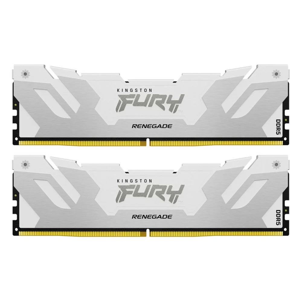 Модуль пам'яті для комп'ютера DDR5 32GB (2x16GB) 6800 MHz Renegade White/Silver Kingston Fury (ex.HyperX) (KF568C36RWK2-32)
