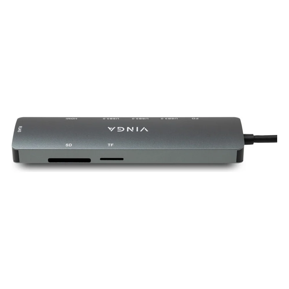 Концентратор Vinga USB-C 3.1 to HDMI+RJ45_1Gbps+3xUSB3.0+SD/TF+PD100W (VHYC8) — фото 6