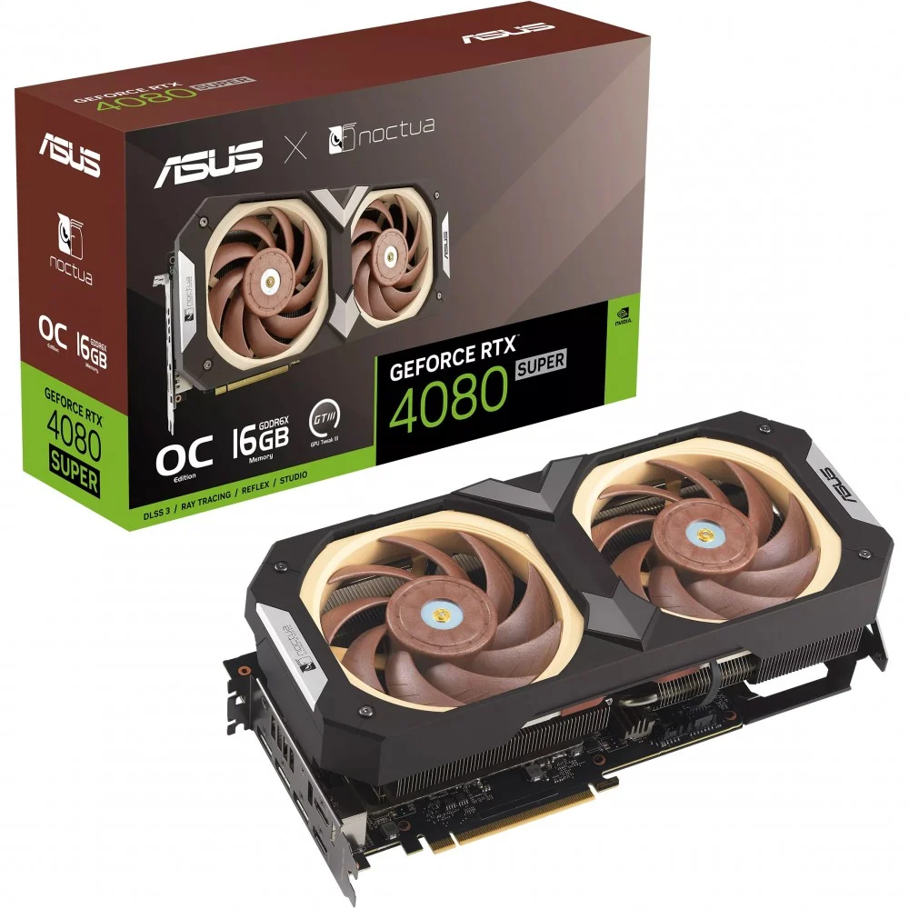 Відеокарта ASUS GeForce RTX 4080 SUPER 16384Mb Noctua OC (RTX4080S-O16G-NOCTUA)