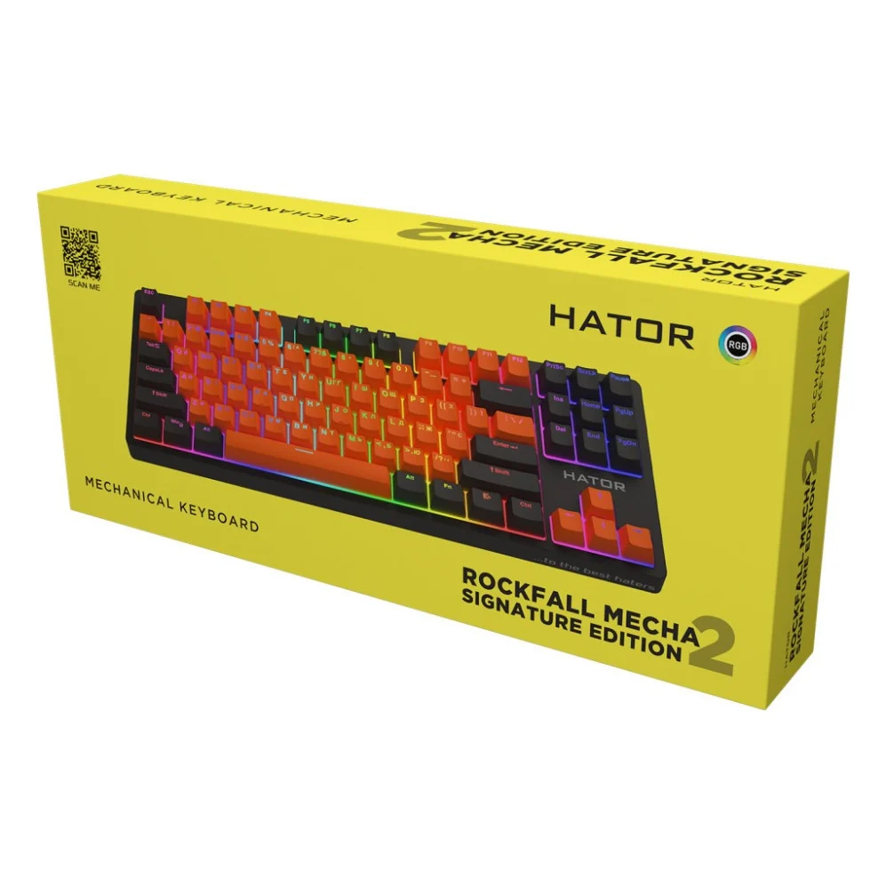 Клавіатура Hator Rockfall 2 Mecha Signature Edition USB Black/Orange/Black (HTK-520-BOB) — фото 6