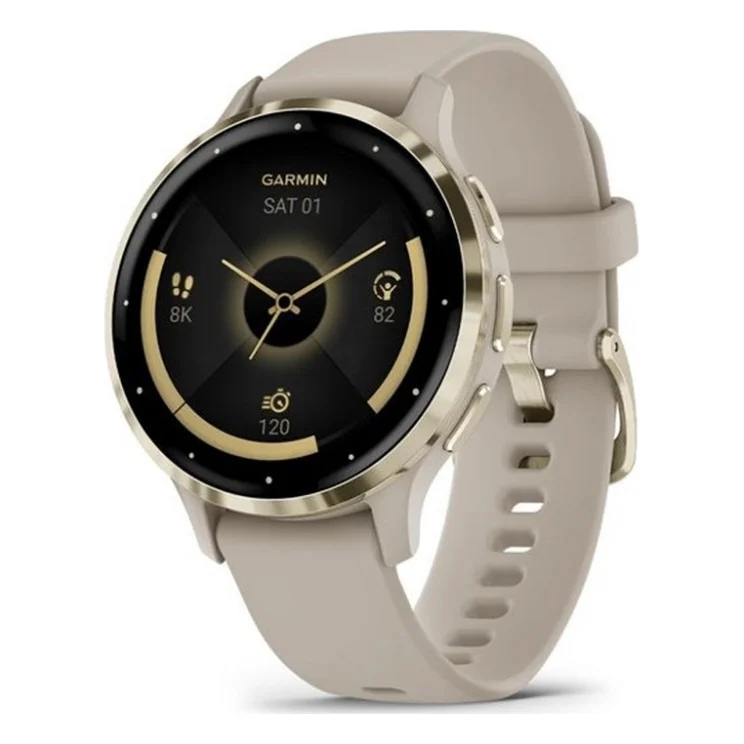 Смарт-годинник Garmin Venu 3S, French Gray + Soft Gold, GPS (010-02785-02)