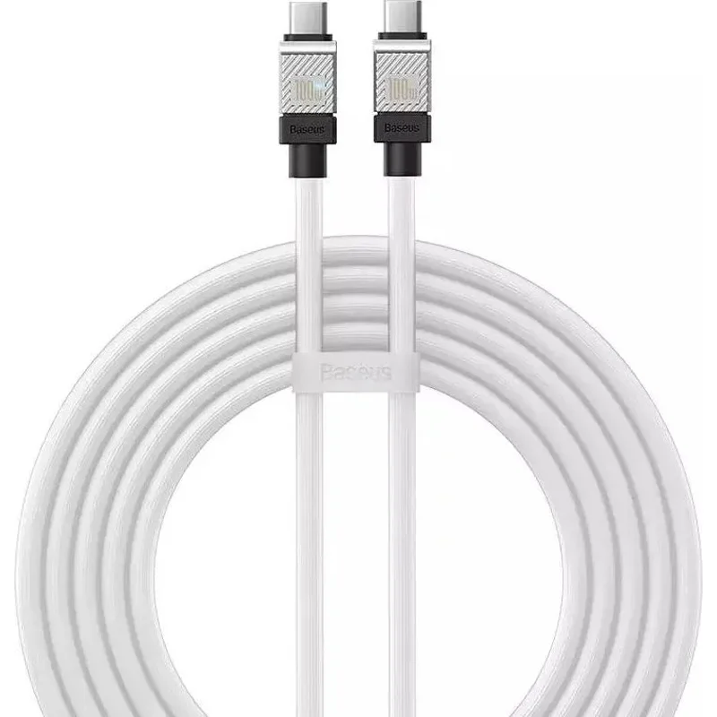 Кабель Baseus CoolPlay Series Fast Charging Cable Type-C to Type-C 100W 2m White (CAKW000302)