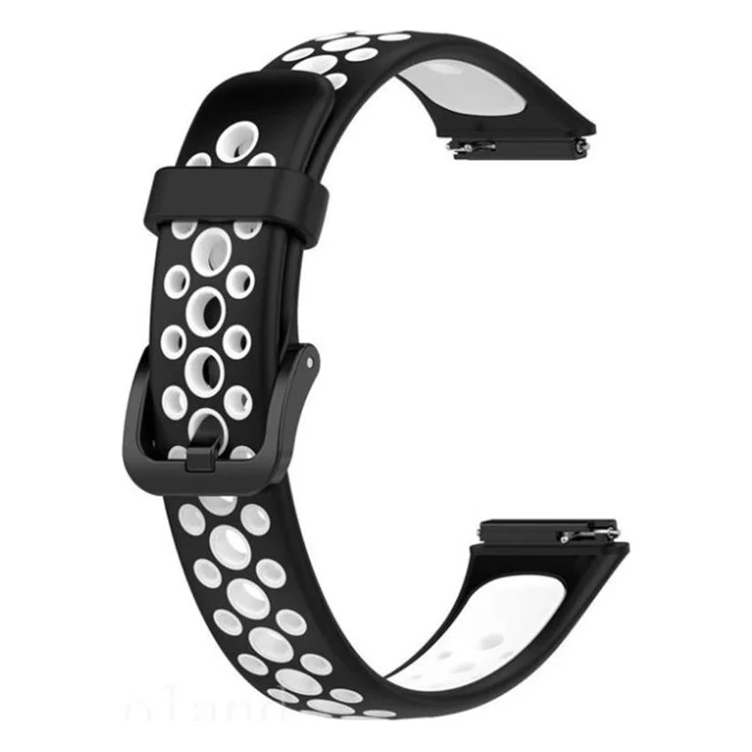 Ремінець до фітнес браслета BeCover Vents Style для Huawei Band 7/Honor Band 7 Black-White (709439)