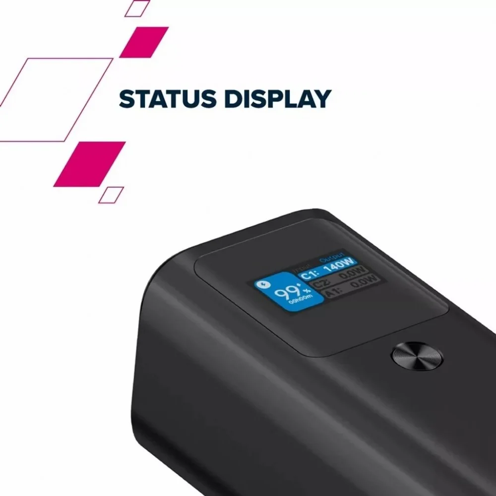 Батарея універсальна Canyon PB-2010 27000mAh PD/3.1/140Wh, in/out2xUSB-C PD/140W, outUSB-A/22.5W (CNE-CPB2010DG) — фото 10