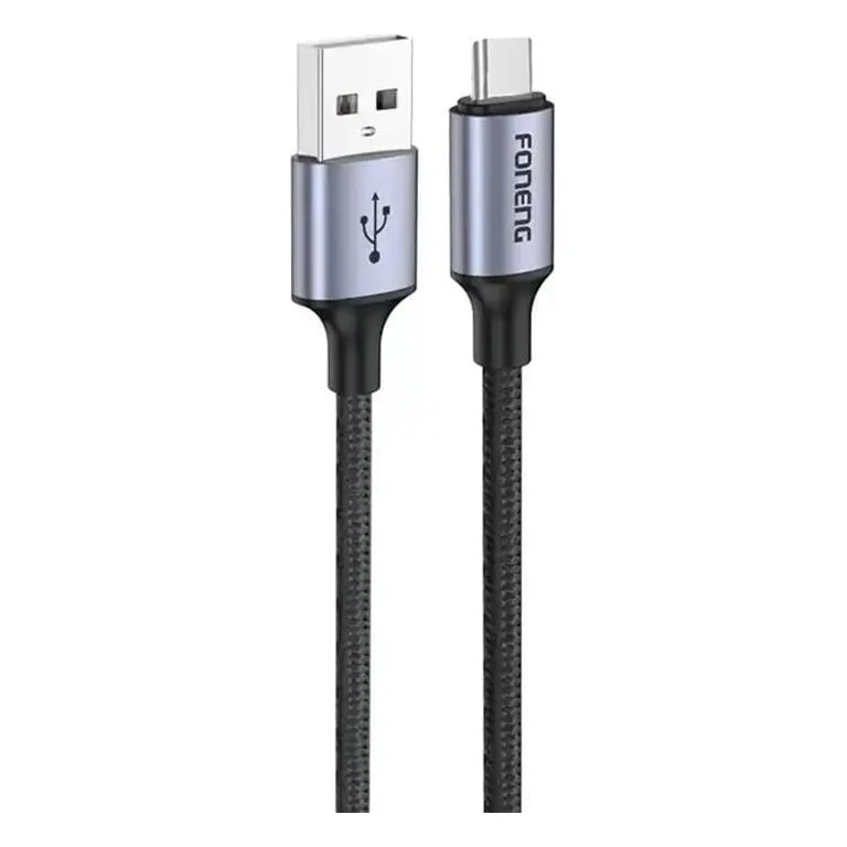 Кабель Foneng X95 Metal Head Braided USB to Type-C 3A 1.2м Black (X95-CA-TC)