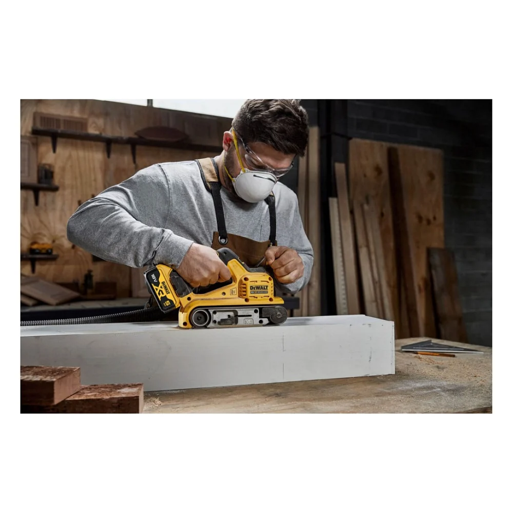 Шліфувальна машина DeWALT XR Li-Ion 18 В 2x5Ah, 198-320 м/хв, стрічка 75х533 мм (DCW220P2) — фото 13
