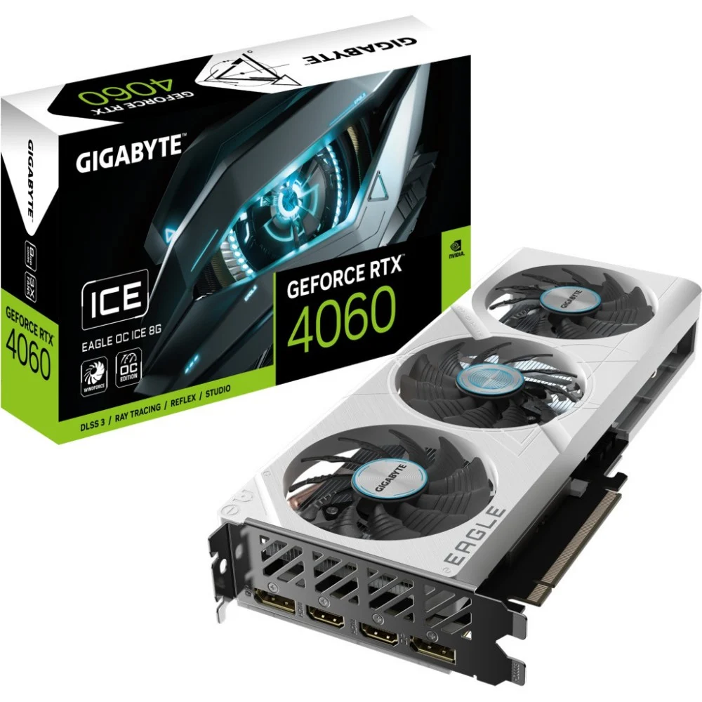 Відеокарта GIGABYTE GeForce RTX 4060 8192Mb EAGLE OC ICE (GV-N4060EAGLEOC ICE-8GD) — фото 9