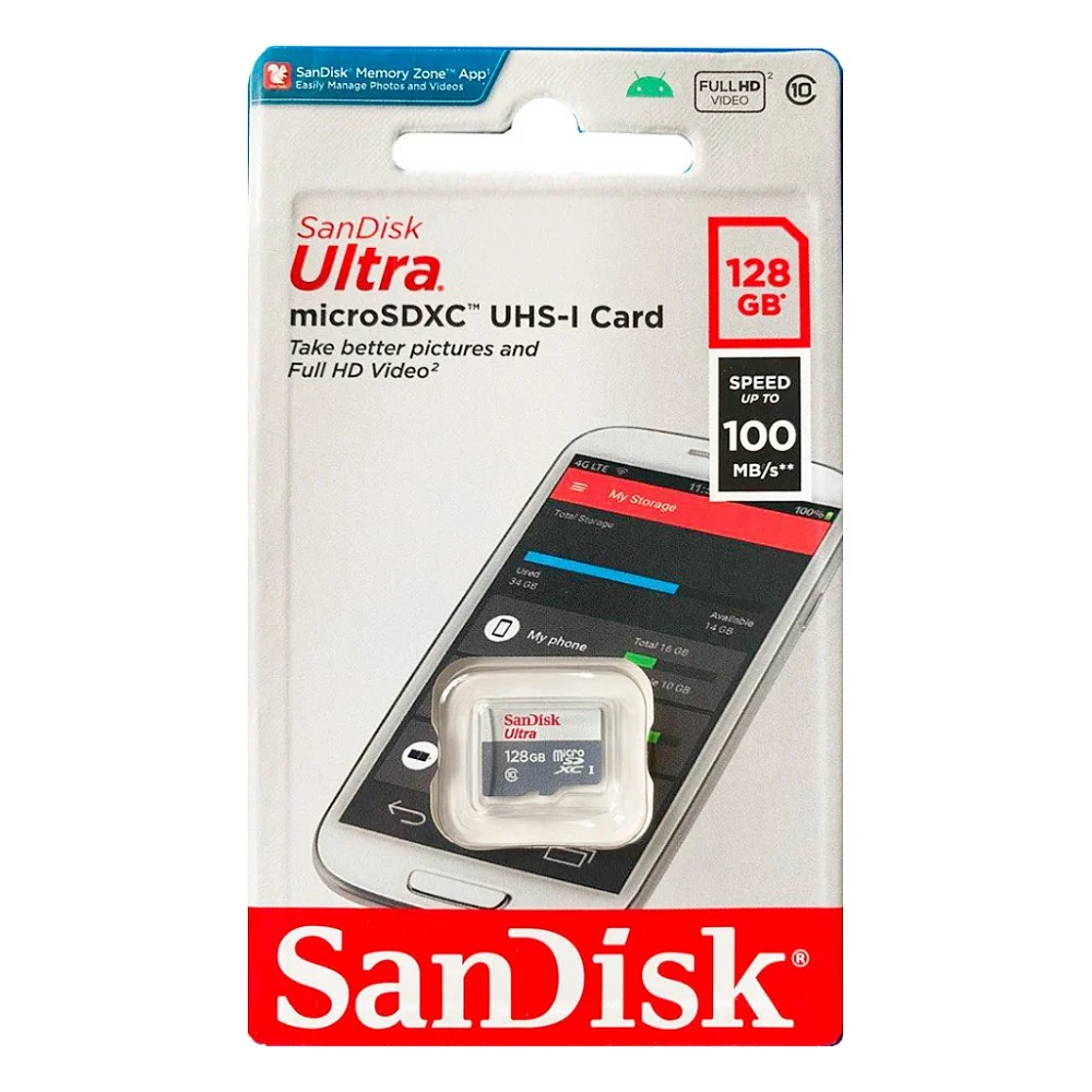 Карта пам'яті SanDisk 128GB microSDXC class 10 UHS-I Ultra (SDSQUNR-128G-GN3MN) — фото 2