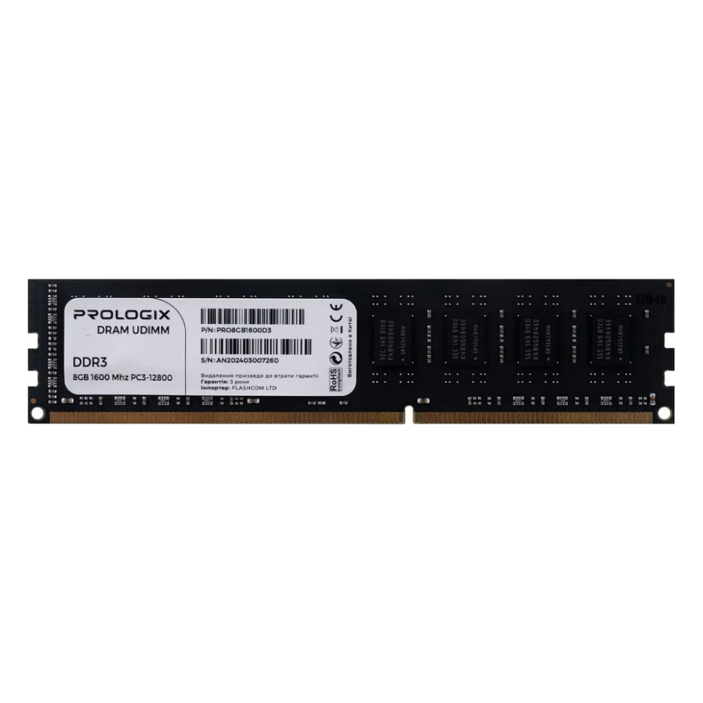 Модуль пам'яті для комп'ютера DDR3 8GB/1600 Prologix (PRO8GB1600D3)