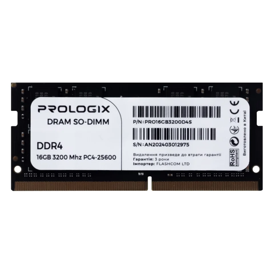 Модуль пам'яті для ноутбука SoDIMM DDR4 16GB/3200 Prologix (PRO16GB3200D4S)