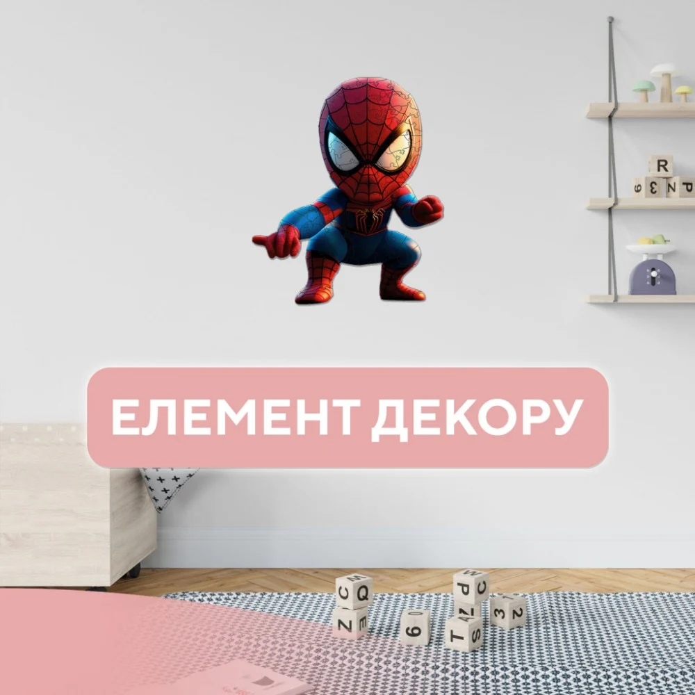 Пазл Ukropchik дерев'яний Супергерой Спайді size - L в коробці з набором-рамкою (Spider-Man Superhero A3) — фото 4