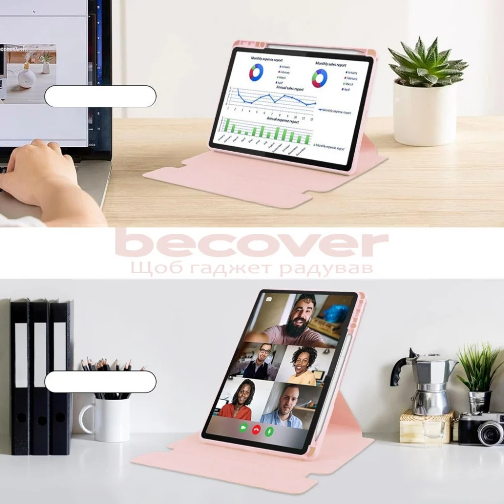Чохол до планшета BeCover Keyboard 360° Rotatable Lenovo Tab M11 (2024) TB-TB330FU/Xiaoxin Pad 11 (2024) 11" Pink (711077) — фото 7