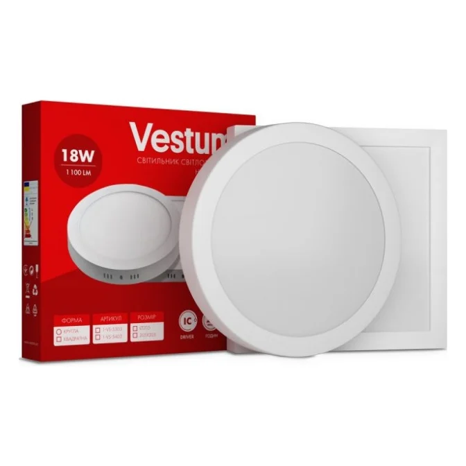 Світильник Vestum LED 18W 6000K 220V (1-VS-5307)
