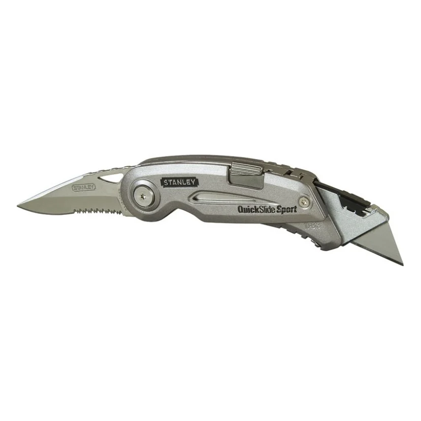 Ніж монтажний Stanley QUICKSLIDE SPORT UTILITY KNIFE складаний з двома лезами (0-10-813)