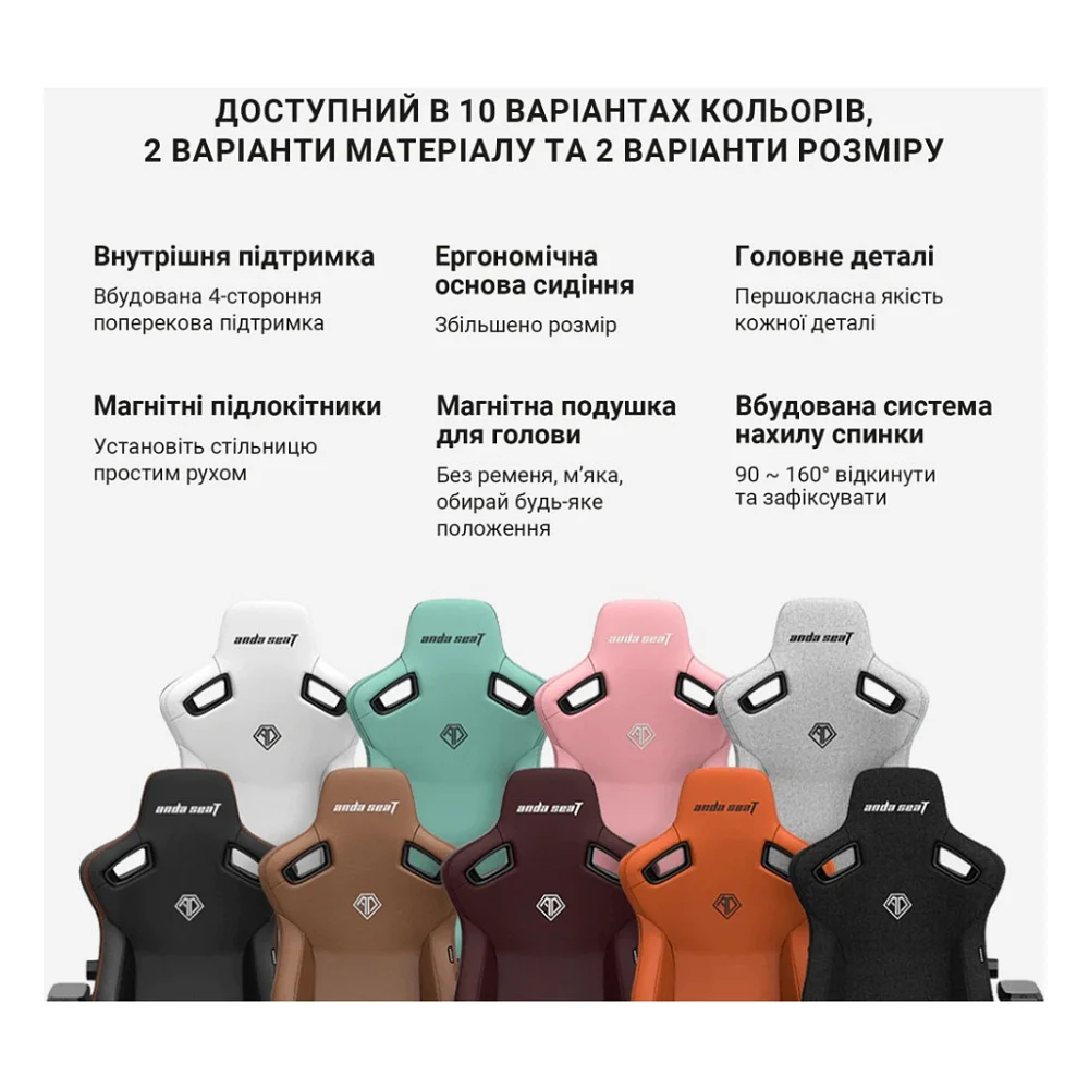 Крісло ігрове Anda Seat Kaiser 3 Green Size XL (AD12YDC-XL-01-E-PV/C) — фото 4