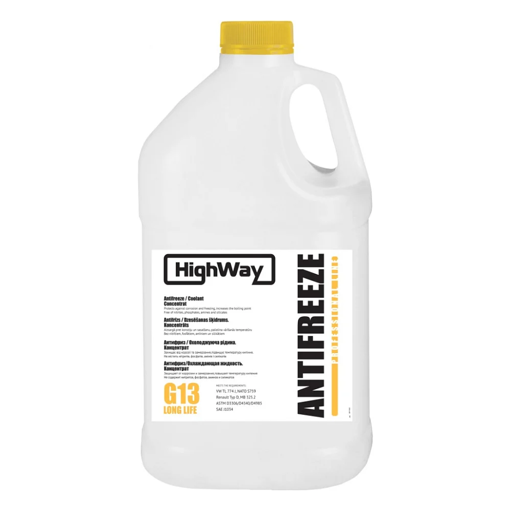 Антифриз HighWay G13 концентрат жовтий 3,78 л (10111)