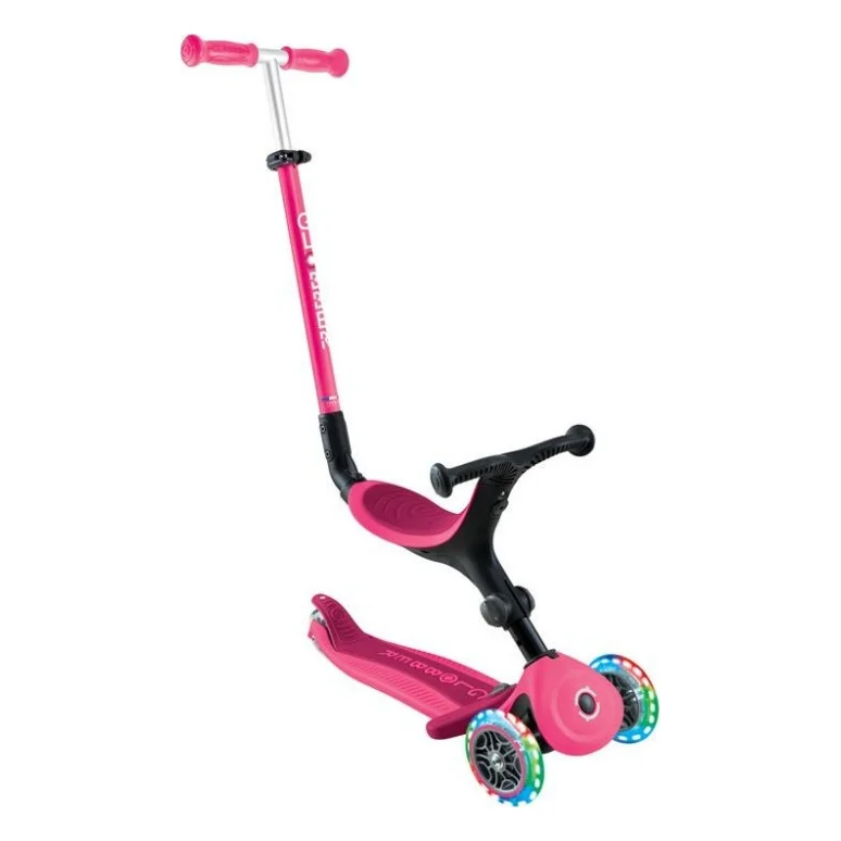 Самокат Globber Go Up Active 1+ до 20/50 кг Led  фісташково-рожевий (744-110)