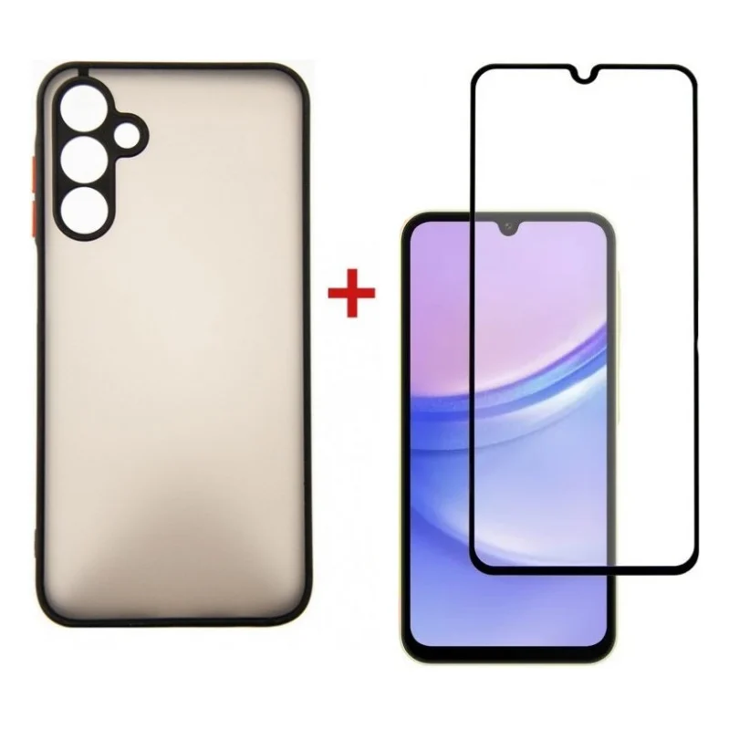 Чохол до мобільного телефона Dengos Kit for OPPO A18 case + glass (Black) (DG-KM-06)