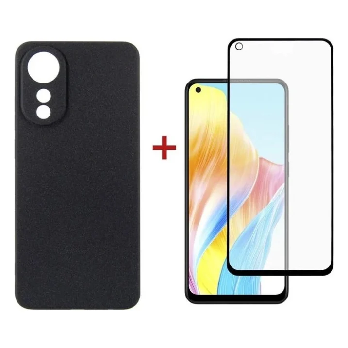 Чохол до мобільного телефона Dengos Kit for OPPO A78 4g case + glass (Black) (DG-KM-03)