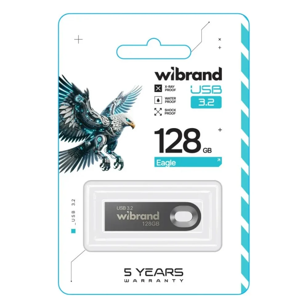 USB флеш накопичувач Wibrand 128GB Eagle Grey USB 3.2 Gen1 (WI3.2/EA128U10G) — фото 2