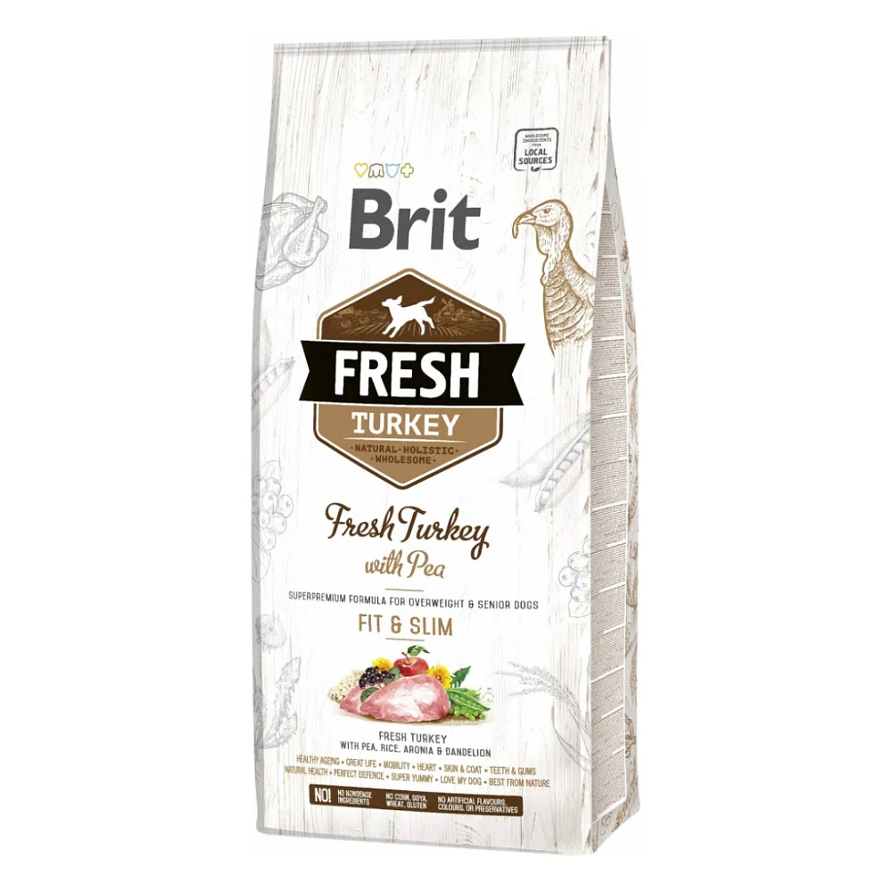 Сухий корм для собак Brit Fresh Turkey/Pea Light Fit and Slim Adult 12 кг (8595602530793)