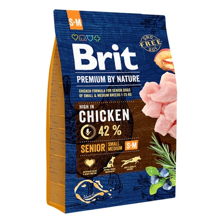 Сухий корм для собак Brit Premium Dog Senior S+M 3 кг (8595602526390)
