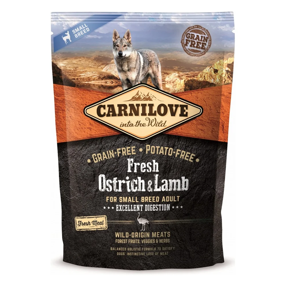 Сухий корм для собак Carnilove Fresh Ostrich and Lamb for Small Breed Dogs 1.5 кг (8595602527472)