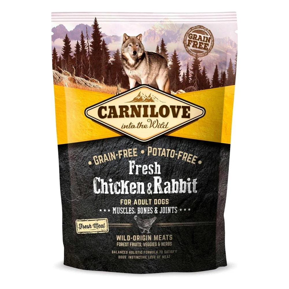 Сухий корм для собак Carnilove Fresh Chicken and Rabbit for Adult dogs 1.5 кг (8595602527502)