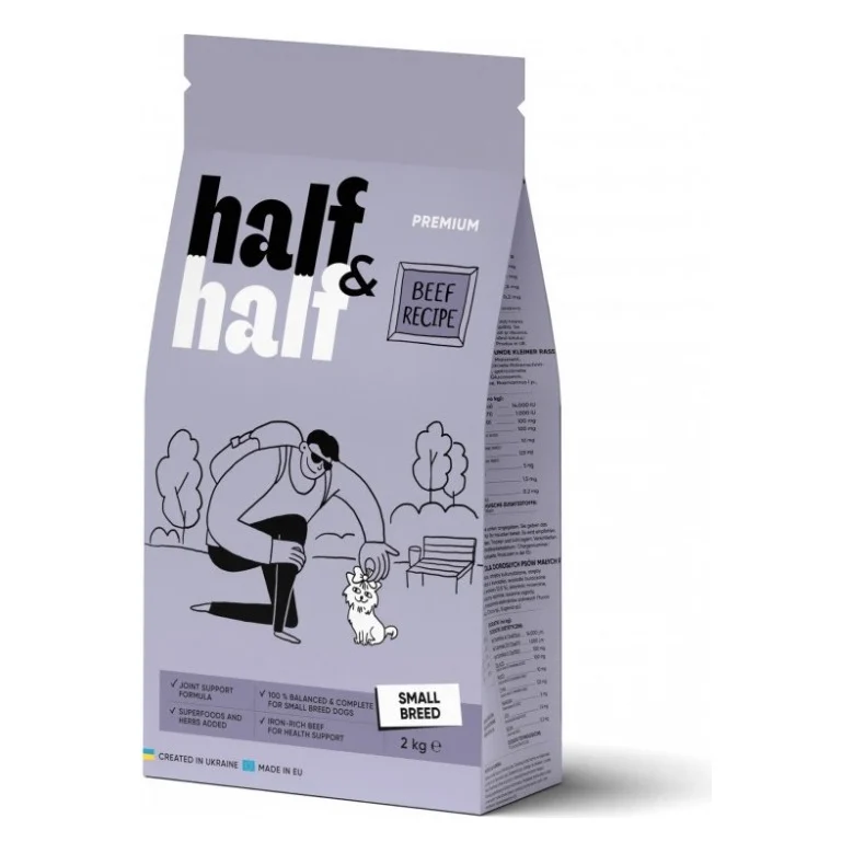 Сухий корм для собак Half&Half для маленьких порід з яловичиною 2 кг (4820261920727)