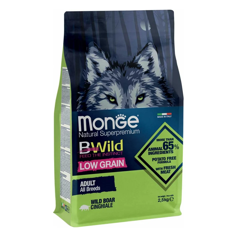 Сухий корм для собак Monge Dog Bwild Low Grain дикий кабан 2.5 кг (8009470011990)