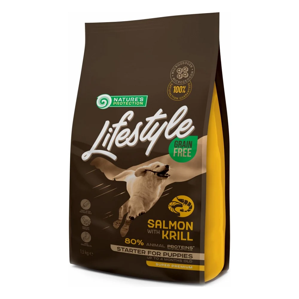 Сухий корм для собак Nature's Protection Lifestyle Grain Free Salmon Starter For Puppies 1.5 кг (NPLS45682)