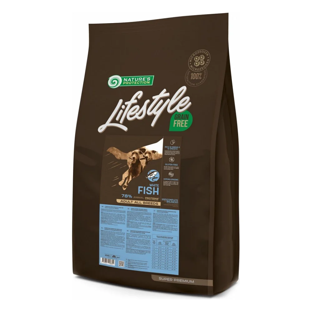 Сухий корм для собак Nature's Protection Lifestyle Grain Free White Fish Adult All Breeds 10 кг (NPLS45685)