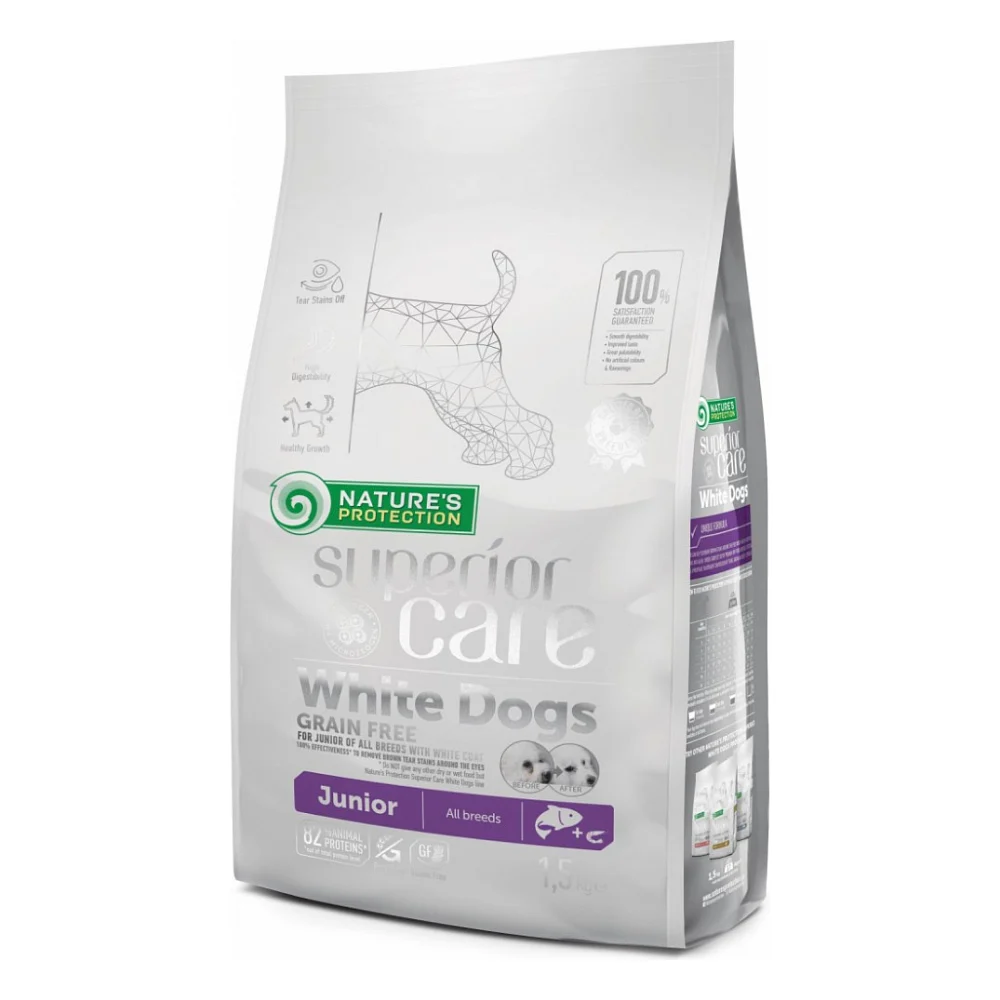 Сухий корм для собак Nature's Protection NP Superior Care White Dogs Grain Free Junior All Breeds 1.5 (NPSC45671)