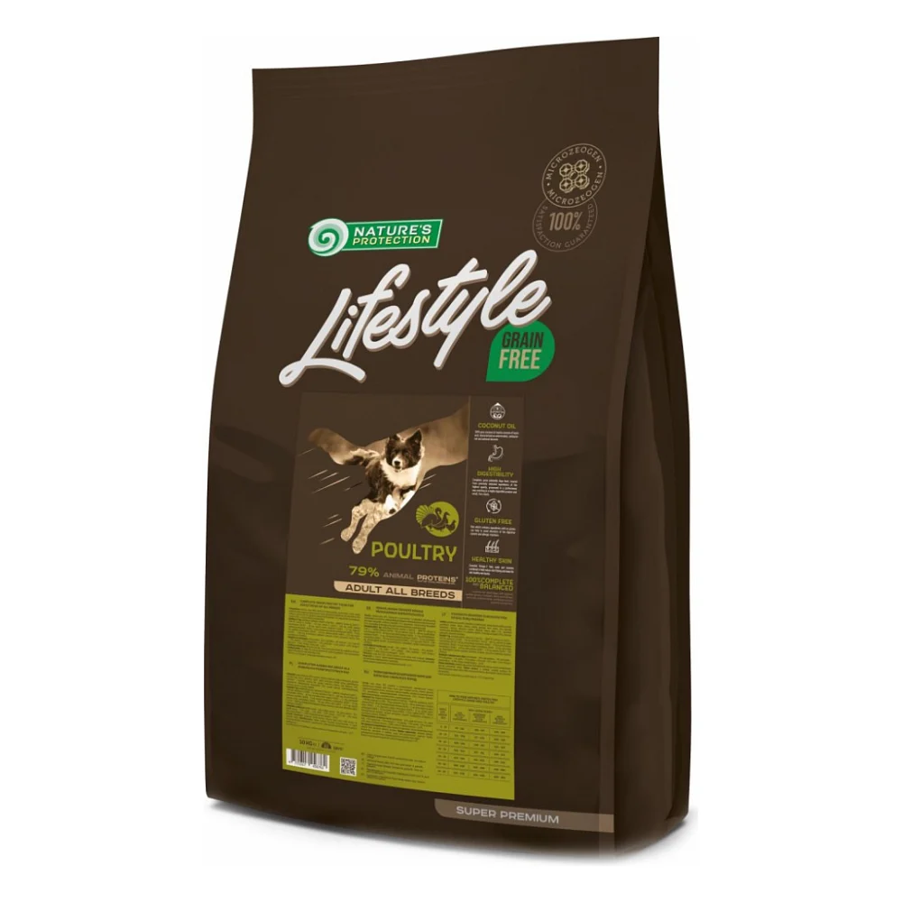 Сухий корм для собак Nature's Protection Lifestyle Grain Free Poultry Adult All Breeds з птицею 10 кг (NPLS45676)