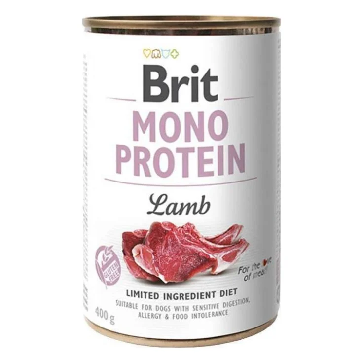 Консерви для собак Brit Mono Protein з ягням 400 г (8595602529773)
