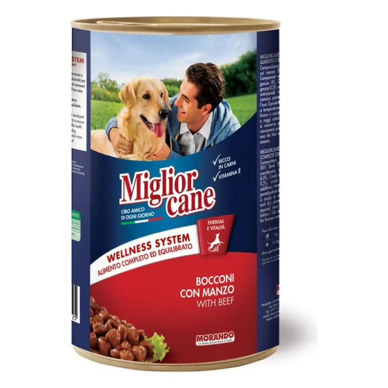 Консерви для собак Migliorcane зі шматочками яловичини 1250 г (8007520011525)