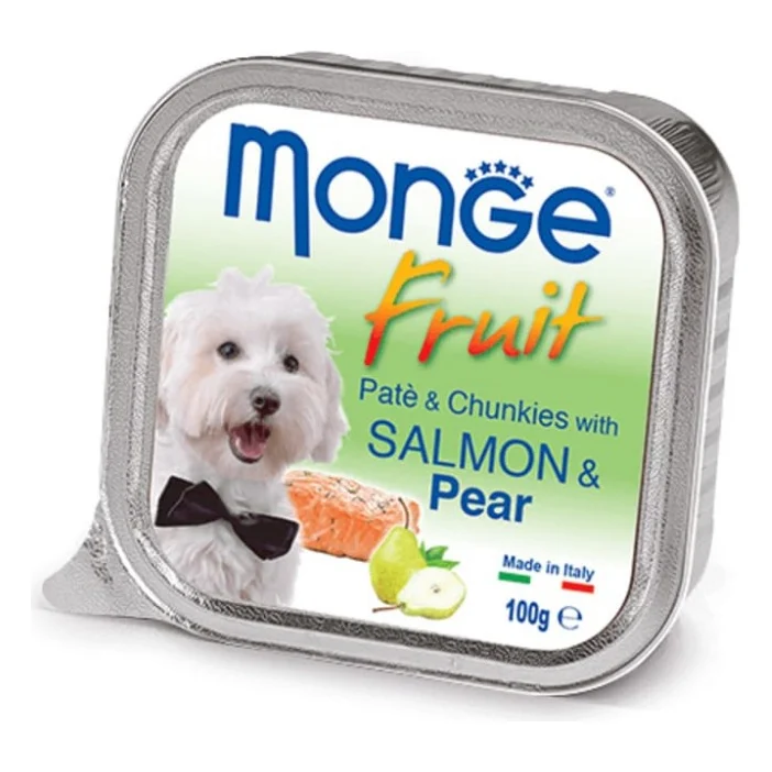 Консерви для собак Monge DOG FRUIT лосось з грушею 100 г (8009470013246)