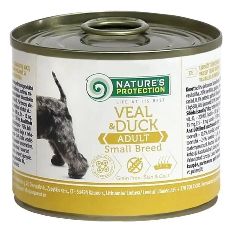 Консерви для собак Nature's Protection Adult small breed Veal & Duck 200 г (KIK45095)