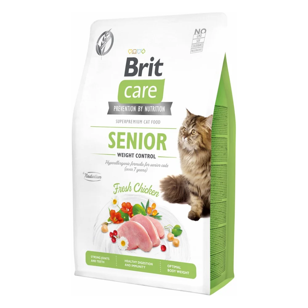 Сухий корм для кішок Brit Care Cat GF Senior Weight Control 2 кг (8595602540945)